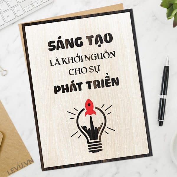 Tranh Go Van Phong LEVU120 Sang tao la khoi nguon cho su phat trien 19