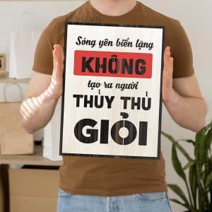 Tranh slogan phuong cham song tich cuc LEVU109 Song yen bien lang khong tao ra nguoi thuy thu gioi 18
