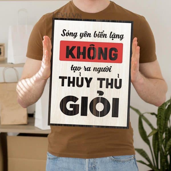 Tranh slogan phuong cham song tich cuc LEVU109 Song yen bien lang khong tao ra nguoi thuy thu gioi 18
