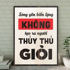 Tranh slogan phuong cham song tich cuc LEVU109 Song yen bien lang khong tao ra nguoi thuy thu gioi 20