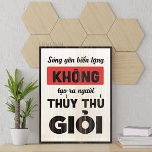 Tranh slogan phuong cham song tich cuc LEVU109 Song yen bien lang khong tao ra nguoi thuy thu gioi 23