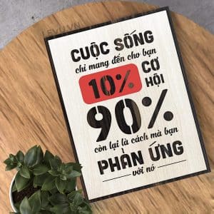 Tranh slogan thuong hieu LEVU112 Cuoc song chi mang den cho ban 10 co hoi 90 con lai la cach ban phan ung voi no 10