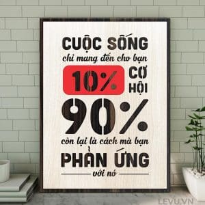 Tranh slogan thuong hieu LEVU112 Cuoc song chi mang den cho ban 10 co hoi 90 con lai la cach ban phan ung voi no 20