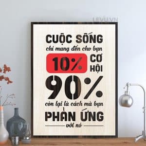 Tranh slogan thuong hieu LEVU112 Cuoc song chi mang den cho ban 10 co hoi 90 con lai la cach ban phan ung voi no 22