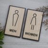 Bảng Decor Gỗ Men Women trang trí toilet LEVU-TL20