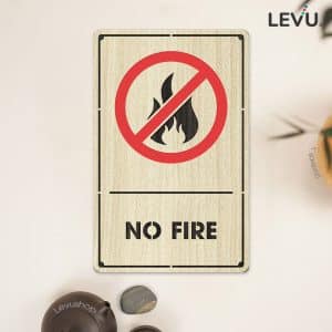 Bảng gỗ dán tường No Fire khu vực cấm sử dụng lửa LEVU-BG02