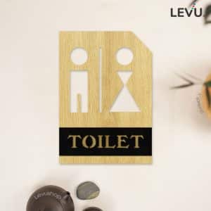Bảng Gỗ Decor Toilet trang trí cửa nhà vệ sinh LEVU-TL23