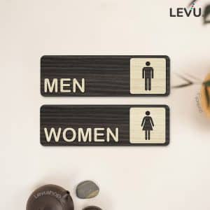 Bảng Gỗ Toilet (Men – Women) cao cấp decor quán LEVU-TL18
