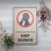 Bảng hiệu gỗ decor keep silence hãy giữ im lặng LEVU-BG11