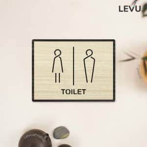 Biển báo nhà vệ sinh toilet bằng Gỗ dán tường LEVU-TL19
