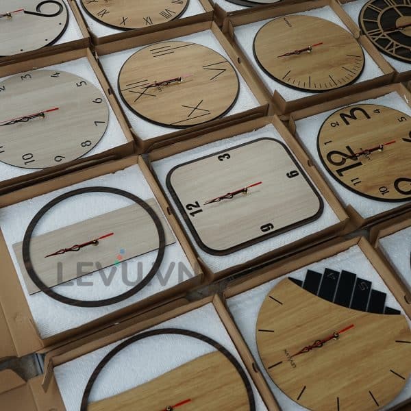 Đồng hồ treo tường gỗ kim trôi hiện đại sang trọng handmade decor độc lạ thiết kế tối giản LEVU