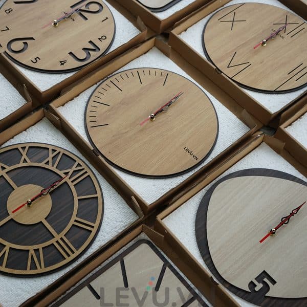 Đồng hồ treo tường gỗ kim trôi hiện đại sang trọng handmade decor độc lạ thiết kế tối giản LEVU