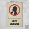 Bảng hiệu gỗ decor keep silence hãy giữ im lặng LEVU-BG11