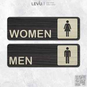 Bảng Gỗ Toilet (Men – Women) cao cấp decor quán LEVU-TL18