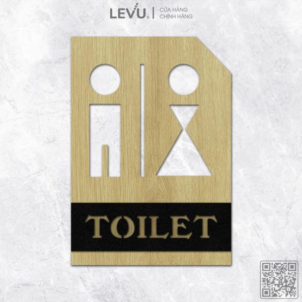 Bảng Gỗ Decor Toilet trang trí cửa nhà vệ sinh LEVU-TL23
