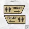 Biển chỉ hướng toilet mũi tên trái phải bằng gỗ sang trọng LEVU-TL27