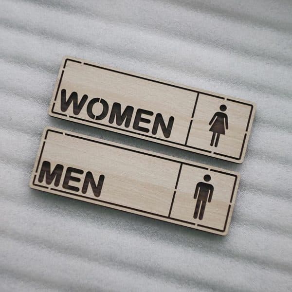 Bảng Gỗ Men Women dán cửa phòng toilet cao cấp LEVU-TL18S