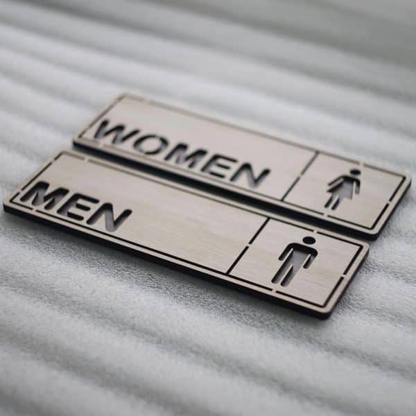 Bảng Gỗ Men Women dán cửa phòng toilet cao cấp LEVU-TL18S