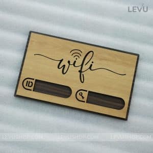 Bảng ghi wifi bằng gỗ handmade decor quán coffee LEVU-TW10