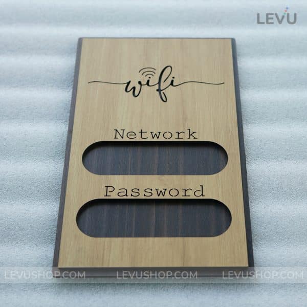 Bảng gỗ trang trí wifi password phong cách cổ điển LEVU-TW08