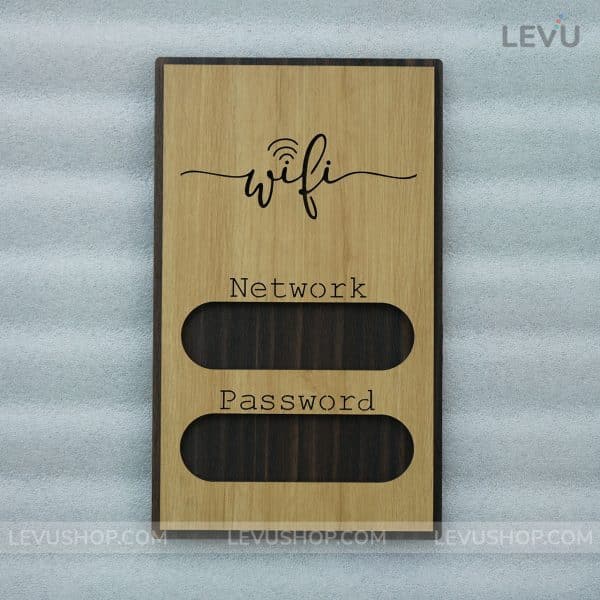 Bảng gỗ trang trí wifi password phong cách cổ điển LEVU-TW08