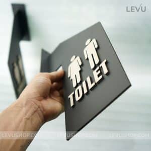 Bang toilet 2 mat gan tuong bang go decor handmade LEVU TL11 11
