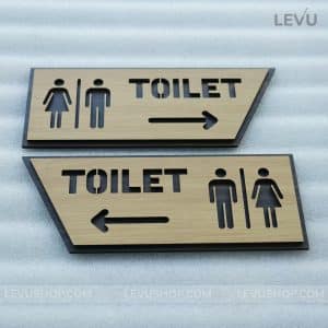 Bien chi huong toilet mui ten trai phai bang go sang trong LEVU TL27 2