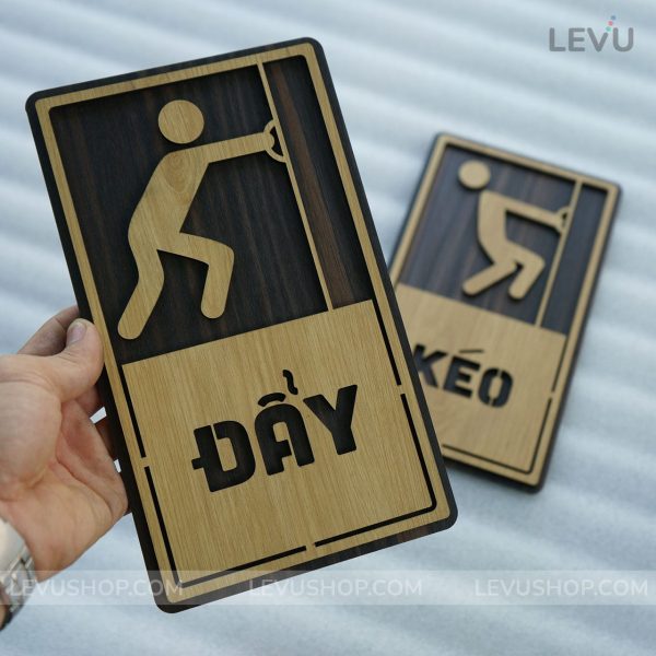 Bảng pull push - kéo đẩy trang trí dán cửa ra vào LEVU-TP09