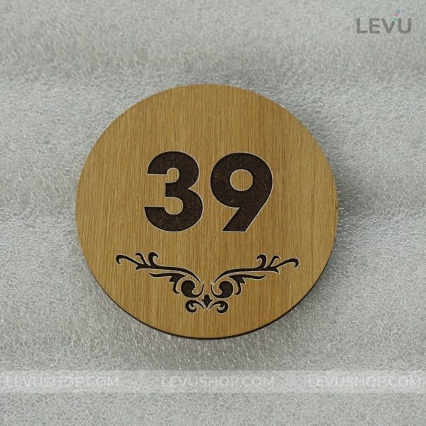 Bảng số phòng khách sạn homestay bằng gỗ khắc laser số theo yêu cầu LEVU-BG16