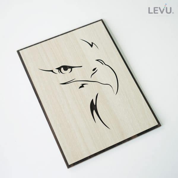 Tranh treo tường gỗ khắc line vector biểu tượng Đại Bàng LEVU DV15