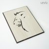 Tranh treo tường gỗ khắc line vector biểu tượng hình Sư Tử LEVU DV17