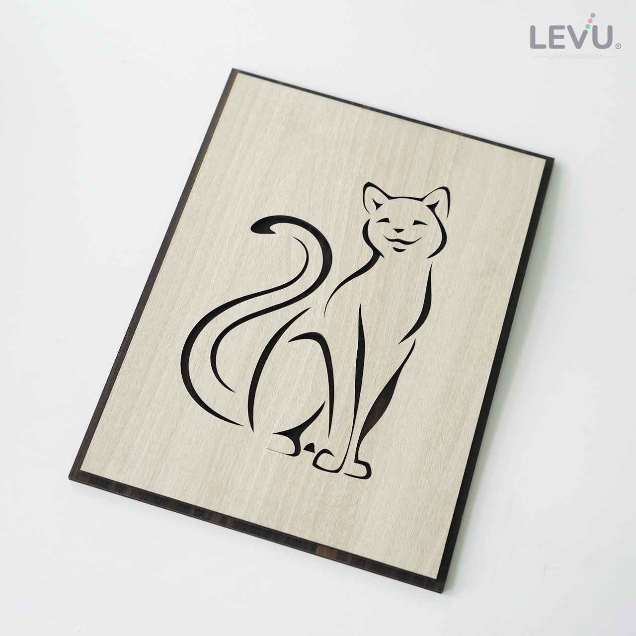Tranh treo tường tuổi Mão biểu tượng hình con Mèo 12 con giáp LEVU DV04 •  LEVUSHOP