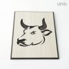 Tranh treo tường gỗ tuổi Sửu biểu tượng hình con Trâu 12 con giáp LEVU DV02