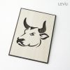 Tranh treo tường gỗ tuổi Sửu biểu tượng hình con Trâu 12 con giáp LEVU DV02