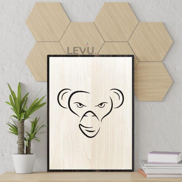 Tranh treo tường gỗ tuổi Thân biểu tượng hình con Khỉ 12 con giáp LEVU DV09