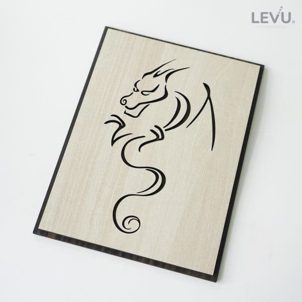 Tranh treo tường gỗ tuổi Thìn biểu tượng hình con Rồng 12 con giáp LEVU DV05
