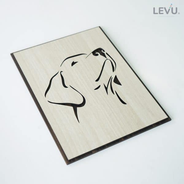 Tranh treo tường gỗ tuổi Tuất biểu tượng hình con Chó 12 con giáp LEVU DV11