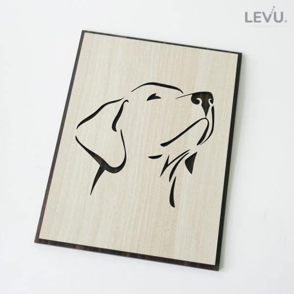 Tranh treo tường gỗ tuổi Tuất biểu tượng hình con Chó 12 con giáp LEVU DV11