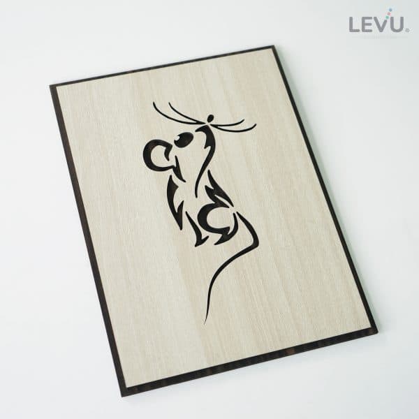 Tranh treo tường gỗ tuổi Tý biểu tượng hình con Chuột 12 con giáp LEVU DV01