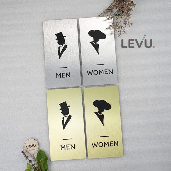 Bảng alu toilet Men - Women nhận biết phòng vệ sinh LEVU-ALU06