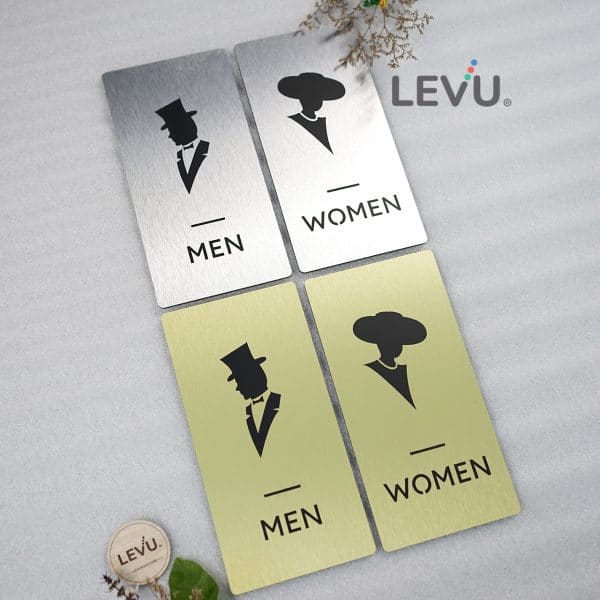 Bảng alu toilet Men - Women nhận biết phòng vệ sinh LEVU-ALU06