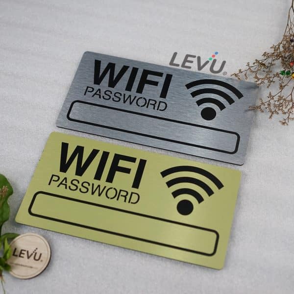 Bảng nhôm alu decor thông tin wifi sang trọng cao cấp LEVU-ALU01
