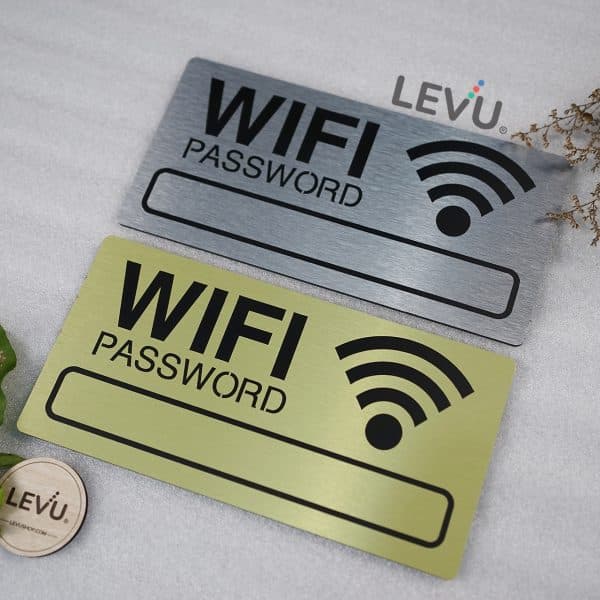 Bảng nhôm alu decor thông tin wifi sang trọng cao cấp LEVU-ALU01