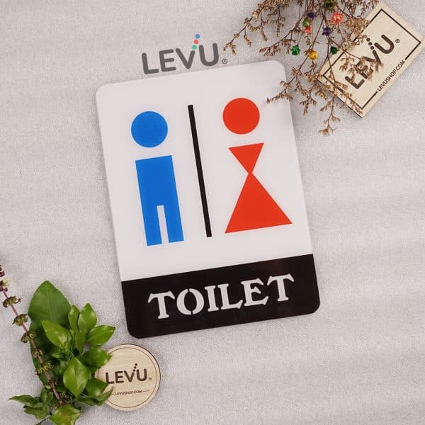Bảng toilet mica trang trí cửa nhận biết nhà vệ sinh LEVU-MICA08