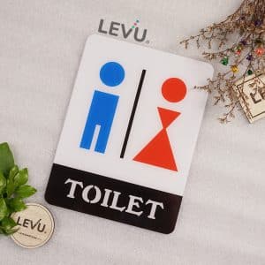 Bảng toilet mica trang trí cửa nhận biết nhà vệ sinh LEVU-MICA08