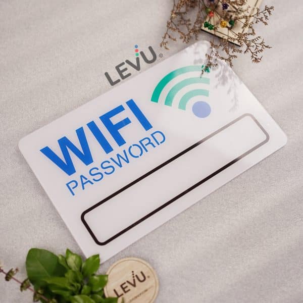 Bảng wifi bằng nhựa mica decor cao cấp LEVU-MICA02