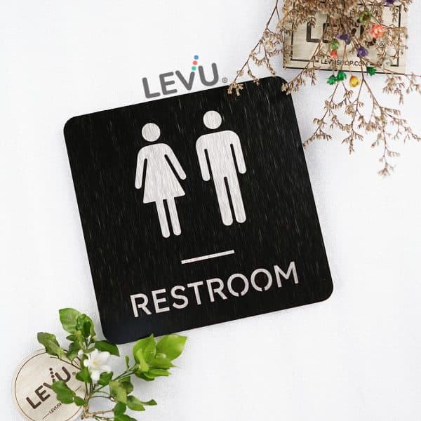 Bảng restroom bằng alu nhôm dán tường LEVU-ALU19