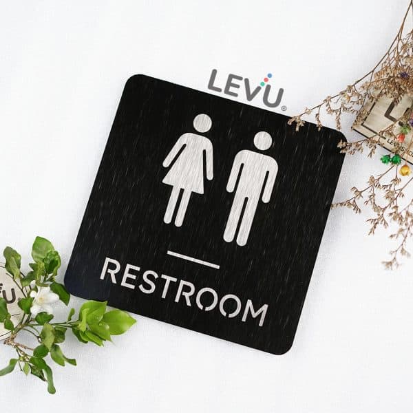 Bảng restroom bằng alu nhôm dán tường LEVU-ALU19