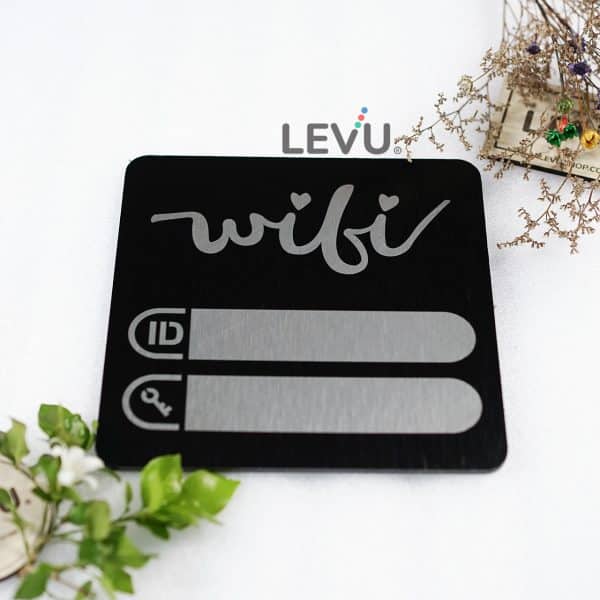 Bảng wifi nhôm alu xước đen cao cấp LEVU-ALU12