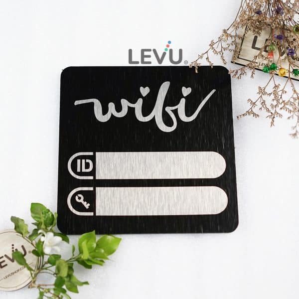 Bảng wifi nhôm alu xước đen cao cấp LEVU-ALU12